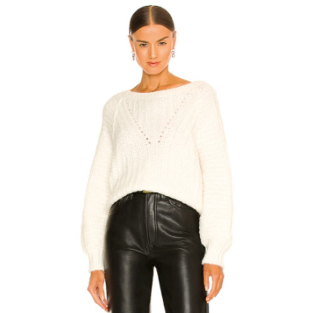 FREE PEOPLE Carter Pullover White Size Small casual comfort fall winter
